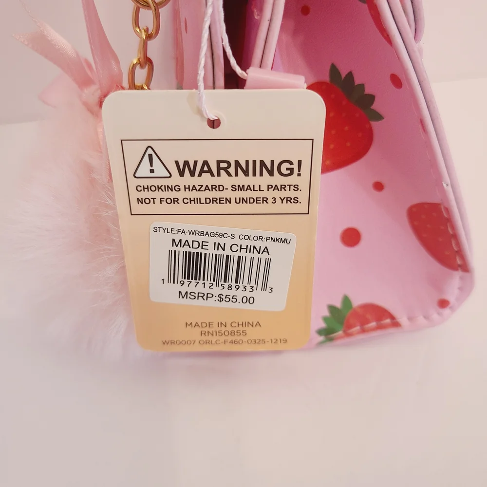 Willow & Ruby Strawberry Mini Bag w/ Pom Charm